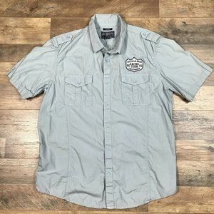 American Rag Cie Mens Size XL Racing Team Metal-Button Front Shirt California